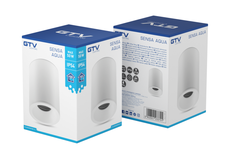 Decor Lampe de plafond SENSA AQUA en aluminium 85x115 IP54 max 50W blanc circulaire 1208964007