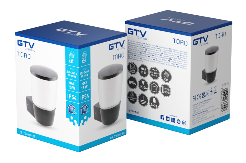 Decor Luminaire de jardin TORA-AU E27 MAX.15W IP54 AC220-240V 50-60Hz lampe murale noire 1208964023