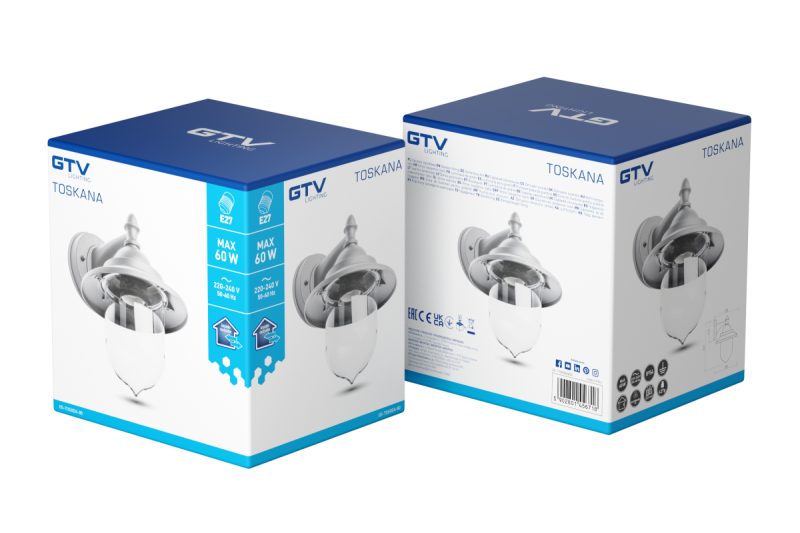 Decor Luminaire de jardin TOSKANA-AD E27 MAX.60W IP54 AC220-240V 50-60Hz applique murale simple gris. 1208964027