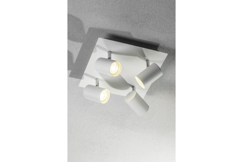 Decor Luminaire de plafond VENETO IP20 max. 20W 4 x GU10 rond/carré blanc. 1208964045