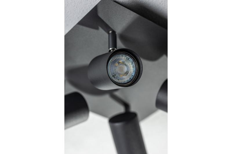 Decor Luminaire de plafond VENETO IP20 max. 20W 4 x GU10 rond/carré noir. 1208964046