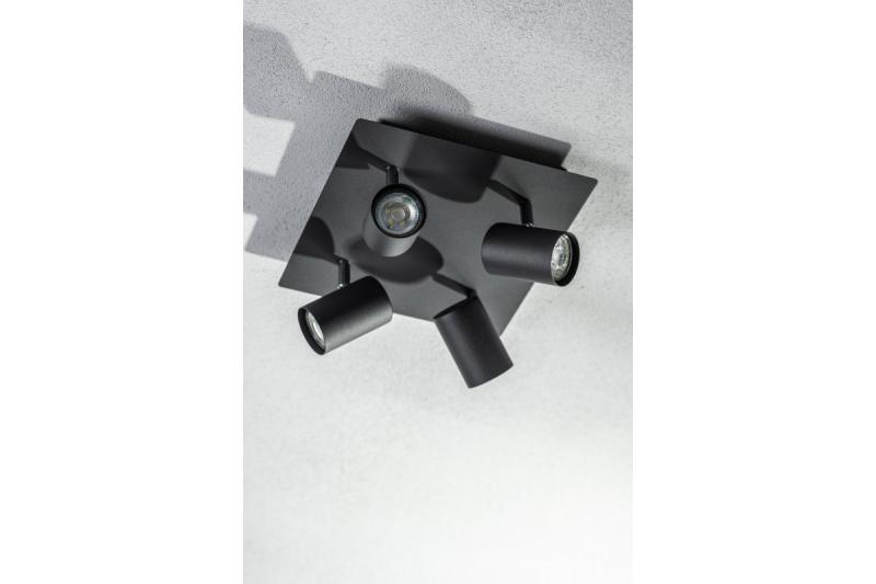 Decor Luminaire de plafond VENETO IP20 max. 20W 4 x GU10 rond/carré noir. 1208964046