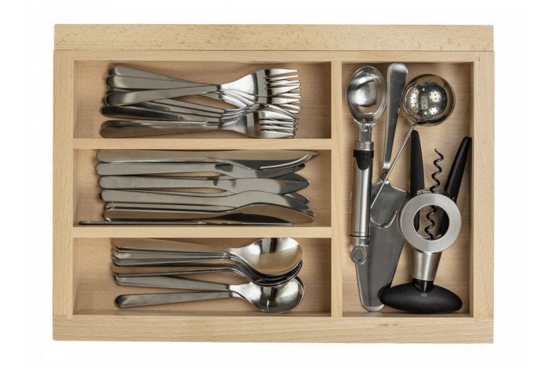 Décor Cutle Compartiments à Couverts Réglable Insert pour Armoires de 400-600mm Couleur Hêtre 1208966289