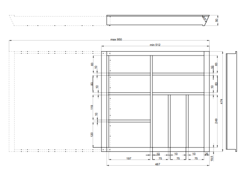 Décor Cutle Range-couverts Cuisine Organisateur de Couverts Réglable 1208966292