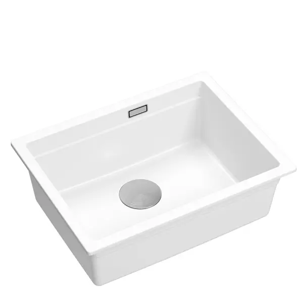 Quadri Newport II évier en granit blanc sous plan blanc 560x450 mm 1208966922