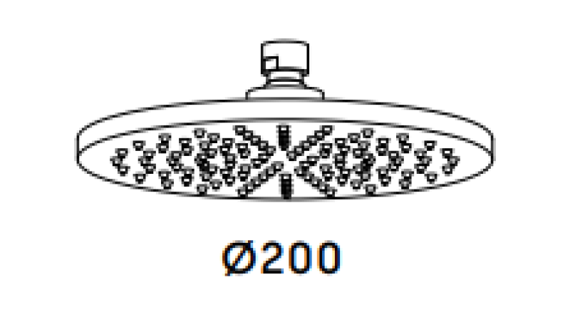 Waterevolution Flow douche de tête 200mm PVD Light Gold T1643WGE