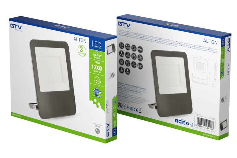 Projecteur ALTON, LED, 100W, 10000lm, 4000K, AC220-240V, IP65 1208966955