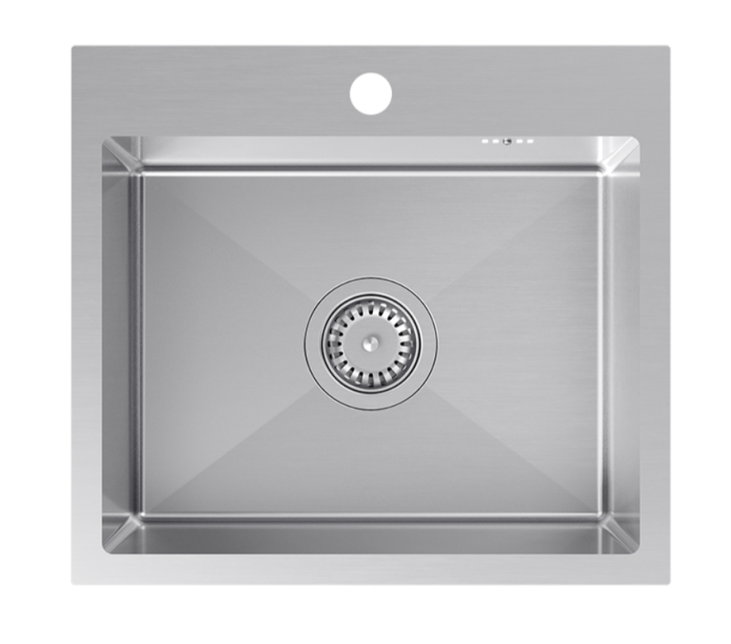Quadri Dixton 50 Évier en inox 500x450 mm avec trou pour robinet montage en surface 1208967081