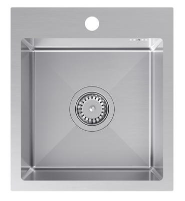 SET Quadri Dixton 40 évier en inox 400x450 mm avec trou de robinetterie montage en surface avec robinet de cuisine Quadri Coventry inox