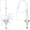 Quadri Dixton 50 Set met zwarte Nano PVD RVS spoelbak 500x450 mm met kraangat opbouw en Bristol zwarte keukenkraan