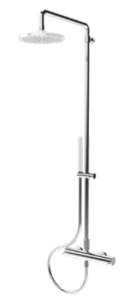 Waterevolution Flow ensemble de douche avec douche à effet pluie blanc mat T141NBR