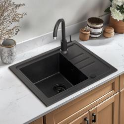 Quadri Sligo 60 évier en granit anthracite avec égouttoir 55x44 cm incl. robinet 1208967199