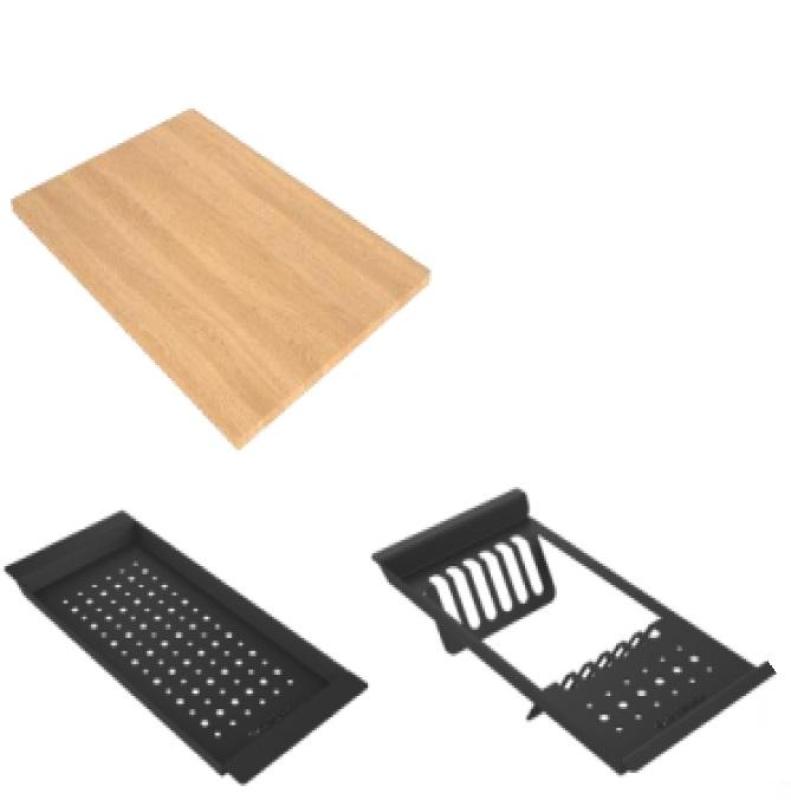 GraniteMy Évier en granit pour cuisine 56x48 cm noir à poser avec bonde en inox inclus accessoires 1208967231