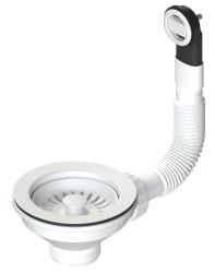 Granitemy ensemble de bouchons d'évier blanc mat, ensemble de vidage pour évier incluant un trop-plein rond 1208967257