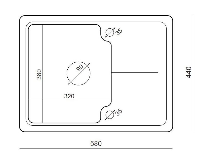 Quadri Kendal évier en granit beige sable 58x44cm avec égouttoir 1208967405