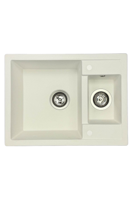 GraniteMy Évier en granit blanc extra peu profond 1,5 bac à poser 58x44cm 1208967418