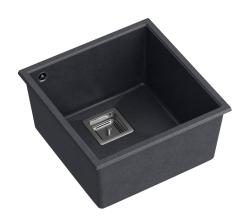 Quadri Quadrangle granit anthracite évier sous-plan 42x42cm avec bouchon en inox 1208967486