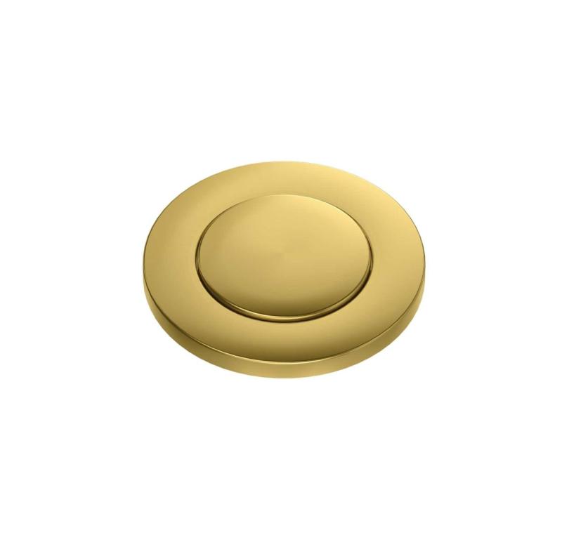 Quadri évier à double cuve en or avec ensemble de vidage et trop-plein, bouton poussoir pour ouvrir en or 1208967590