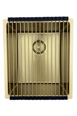 Évier Pure.Sink Prestige 34x40 cm PVD Or rayon de 10 mm sous-plan, à fleur et en pose libre PPG3440-60