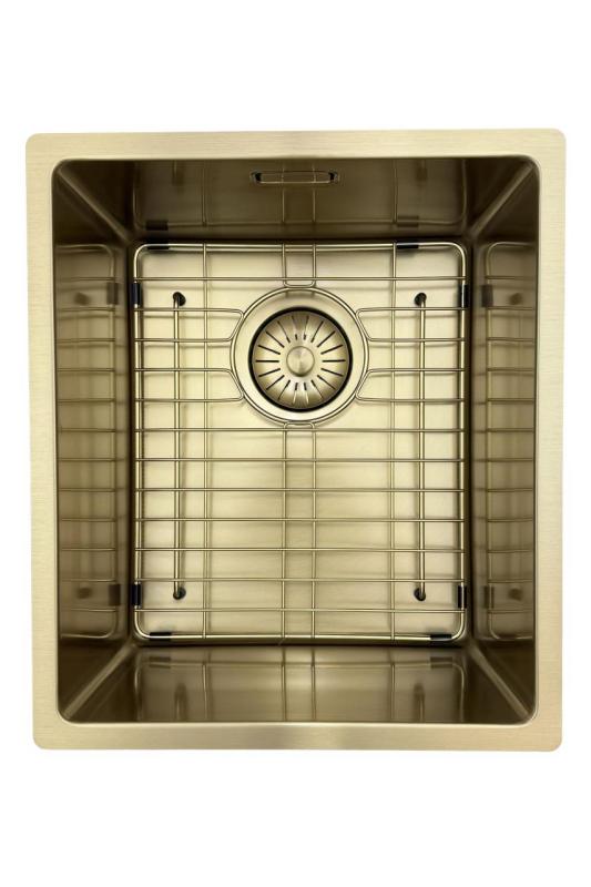 Évier Pure.Sink Prestige 34x40 cm PVD Or rayon de 10 mm sous-plan, à fleur et en pose libre PPG3440-60