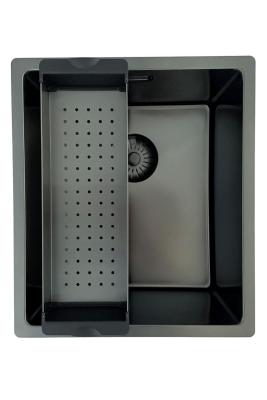 Évier Pure.Sink Prestige PVD gun metal 34x40cm rayon de 10mm encastré,à fleur,en surface PPG3440-61