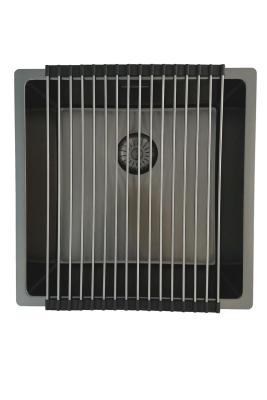 Évier Pure.Sink Prestige 40x40cm PVD Gun Metal 10mm rayon encastré,à fleur,posé sur plan PPG4040-61