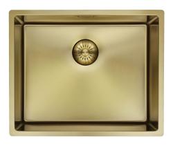 Évier Pure.Sink Prestige 50x40 cm PVD Or 10 mm rayon encastré, à montage affleurant et à montage en surface PPG5040-60