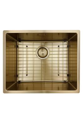 Évier Pure.Sink Prestige 50x40 cm PVD Or 10 mm rayon encastré, à montage affleurant et à montage en surface PPG5040-60