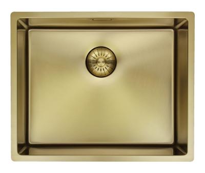 Évier Pure.Sink Prestige 50x40 cm PVD Or 10 mm rayon encastré, à montage affleurant et à montage en surface PPG5040-60