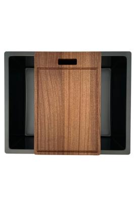 Évier Pure.Sink Prestige 50x40 cm PVD Gun Metal rayon de 10 mm sous-plan,à fleur,sur plan PPG5040-61