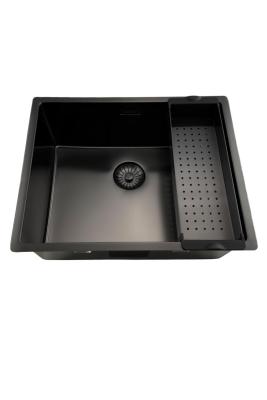 Évier Pure.Sink Prestige 50x40 cm PVD Gun Metal rayon de 10 mm sous-plan,à fleur,sur plan PPG5040-61