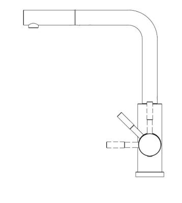 Robinet de cuisine Pure.Sink Elite Steel Spark-S Noir Mat avec bec extensible PS8041-10