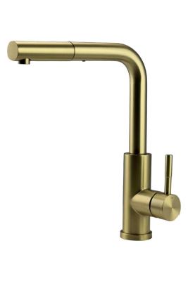 Robinet de cuisine Pure.Sink Elite Steel Spark-S en PVD or brossé avec bec rétractable PS8041-60