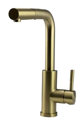 Robinet de cuisine Pure.Sink Elite Steel Spark-S en PVD or brossé avec bec rétractable PS8041-60