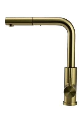 Robinet de cuisine Pure.Sink Elite Steel Spark-S en PVD or brossé avec bec rétractable PS8041-60
