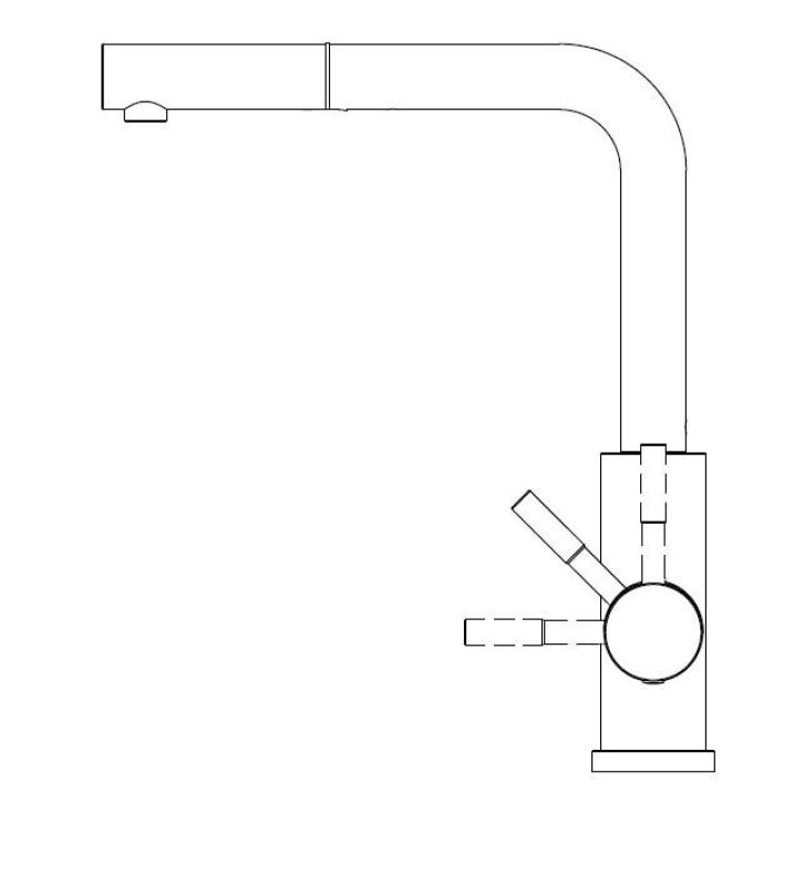Robinet de cuisine Pure.Sink Elite Steel Spark-S en PVD or brossé avec bec rétractable PS8041-60