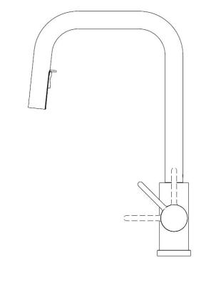 Robinet de cuisine Pure.Sink Elite Steel Crystal-S en inox avec bec extensible PS8050-02