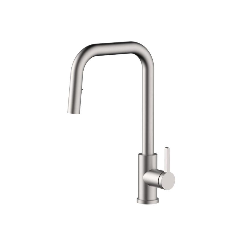 Robinet de cuisine Pure.Sink Elite Steel Crystal-S en inox avec bec extensible PS8050-02