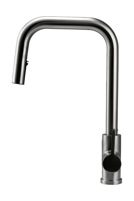 Robinet de cuisine Pure.Sink Elite Steel Crystal-S en inox avec bec extensible PS8050-02