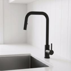 Robinet de cuisine Pure.Sink Elite Steel Crystal-S Noir mat avec bec extensible PS8050-10