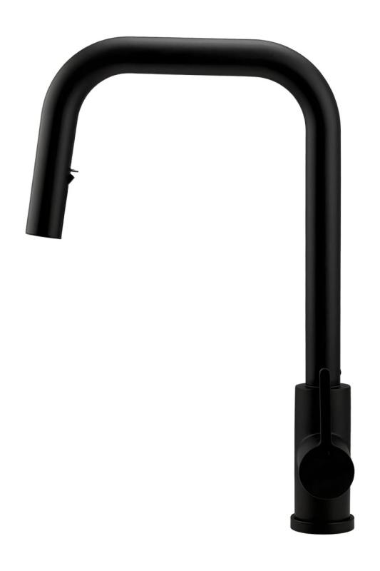 Pure.Sink Elite Steel Crystal-S keukenkraan Matzwart met uittrekbare uitloop PS8050-10