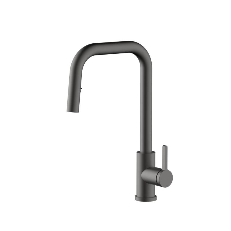 Pure.Sink Elite Steel Crystal-S keukenkraan PVD Gun metal met uittrekbare uitloop PS8050-61