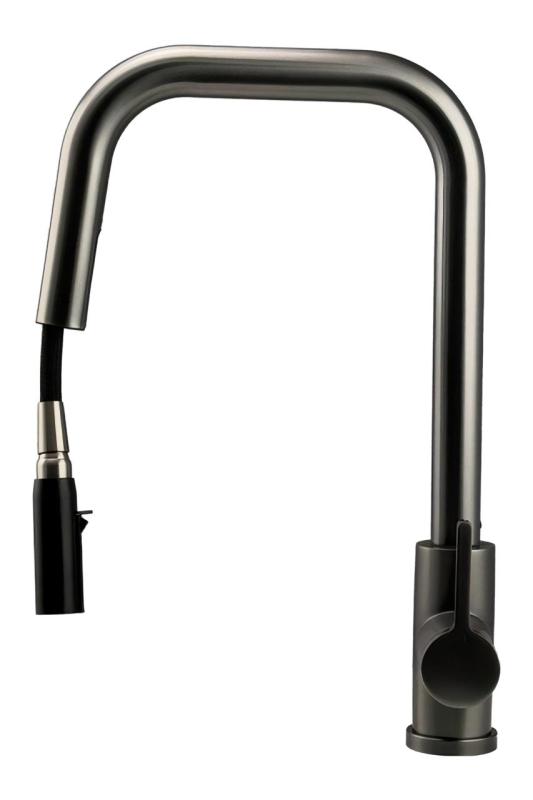 Pure.Sink Elite Steel Crystal-S keukenkraan PVD Gun metal met uittrekbare uitloop PS8050-61