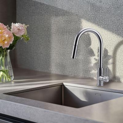 Robinet de cuisine Pure.Sink Elite Steel Stream-S en inox avec bec rétractable PS8045-02.