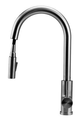 Robinet de cuisine Pure.Sink Elite Steel Stream-S en inox avec bec rétractable PS8045-02.