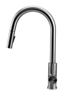 Robinet de cuisine Pure.Sink Elite Steel Stream-S en inox avec bec rétractable PS8045-02.