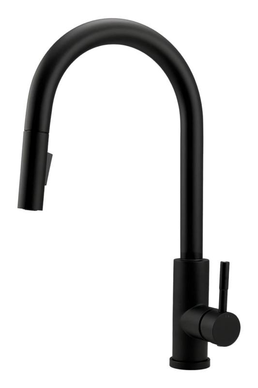 Pure.Sink Elite Steel Stream-S keukenkraan Matzwart met uittrekbare uitloop PS8045-10