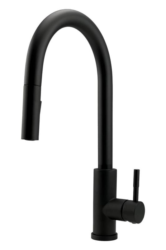 Pure.Sink Elite Steel Stream-S keukenkraan Matzwart met uittrekbare uitloop PS8045-10