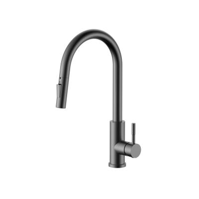 Robinet de cuisine Pure.Sink Elite Steel Stream-S en métal PVD Gun avec bec extractible PS8045-61