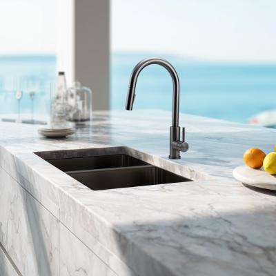 Robinet de cuisine Pure.Sink Elite Steel Stream-S en métal PVD Gun avec bec extractible PS8045-61